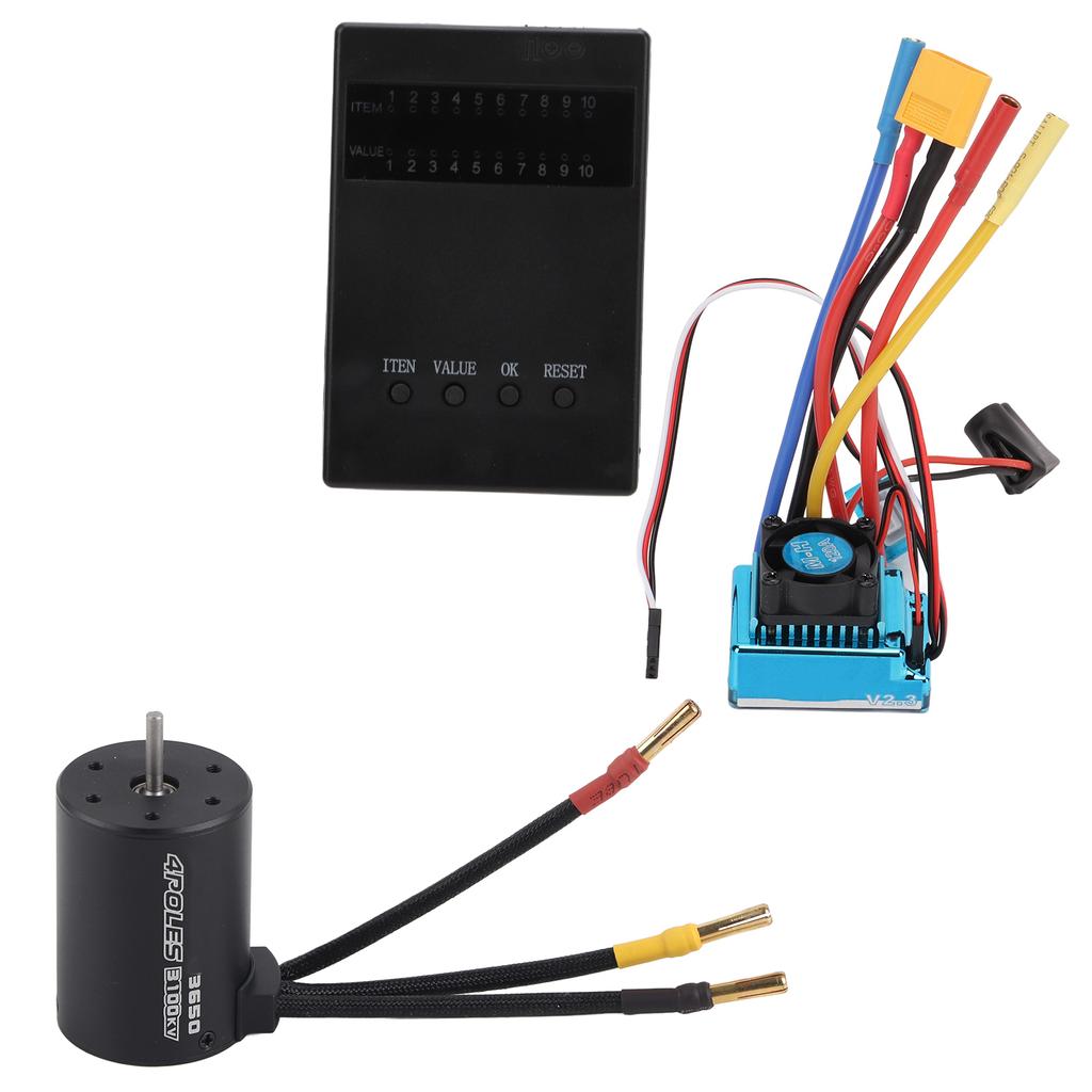 3650 3100KV Brushless Motor Kit with 120A ESC XT60 Plug Programming Card for 110 18 RC Car