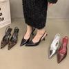 Scarpe da Donna Moda Slip-on Tacchi Alti da Donna Sandali Estivi Monocolore Ufficio e Carriera Sexy Punta Aperta con Tacco Donna