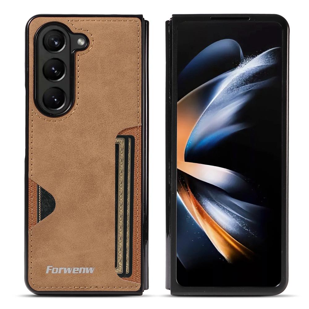 Leather Case For Samsung Galaxy Z Fold 7 6 5 4 3 ZFold7 Fold7 Fold6 Fold5 Fold4 Fold3 Card Slots Cards Holder Phone Cover
