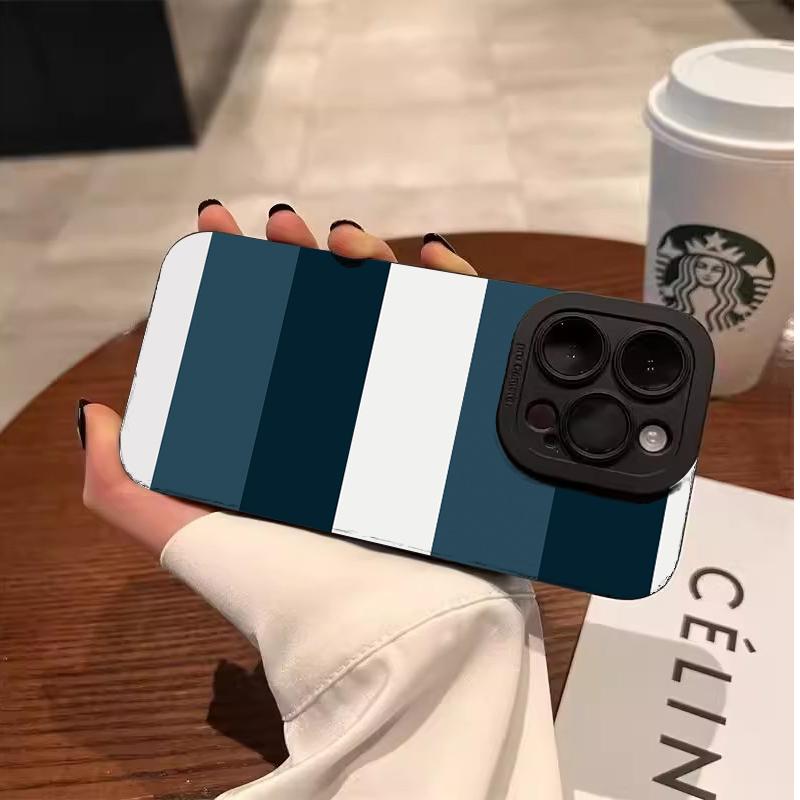 Blue White Striped Pattern Phone Case for Samsung Galaxy S26 S25 S24 S23 Ultra S22 Plus S21 FE A16 A36 A56 A55 A15 A54 A53 Cover