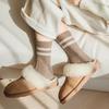 Einfache zweifarbige College-Stil Overknee-Socken, Verdickte Socken, Damen-Mittelwadensocken mit Schneestiefeln und ein Haufen Socken für Damen