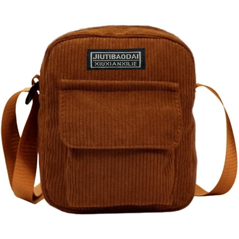Cozy Corduroy Crossbody Bag Multi-Color Adjustable Strap Lightweight for Daily Outings Casual Functial Stylish Mini Bag