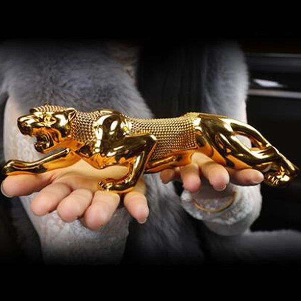 26cm Creative Car Decoration Money Leopard Decoration Car Interior Decoration Animal Ornaments Resin Crafts Home Decor