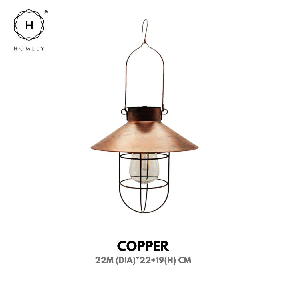 

Homlly Tenu Retro Solar Waterproof Lantern Lamp Copper 22CM