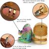 BUDDUR Vintage Hand-working Thimble Kit With Finger-cot And Adjustable Metal Finger Shield Ring For Sewing DIY Handmade Craft