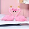 Pink Resin Flamingo Figure Wear King Queen Crown Home Ornament Wedding Gift