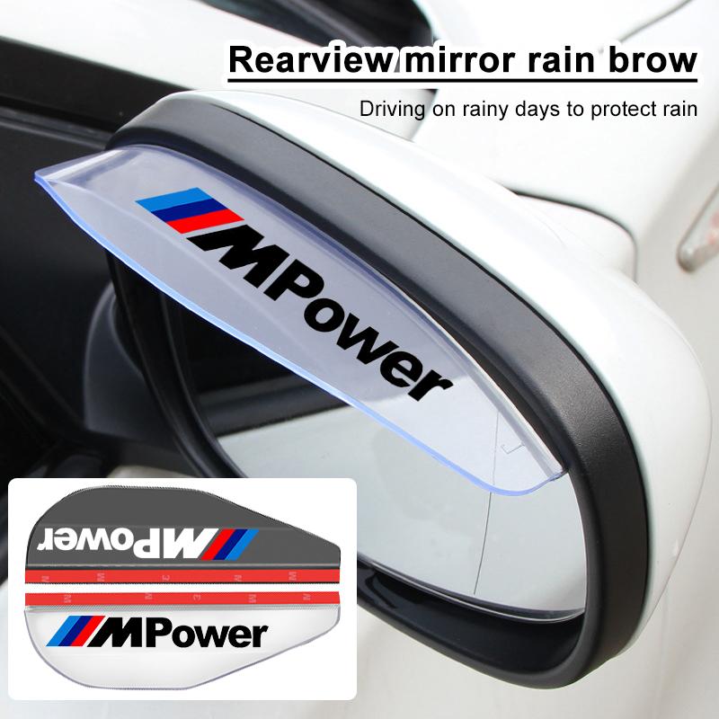 2Pcs Car Rear View Side Mirror Rain Board Sun Visor Eyebrow Guard For BMW 50th F30 F10 E90 F20 E46 E60 E70 E39 E36 E87 X6 E30 E34 X7