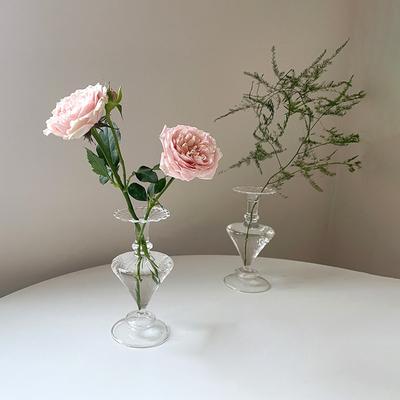 Creative Glass Flower Vase Europe Style Flower Bottle Home Decor Transparent Plant Pot Crystal Vase Desktop Ornament
