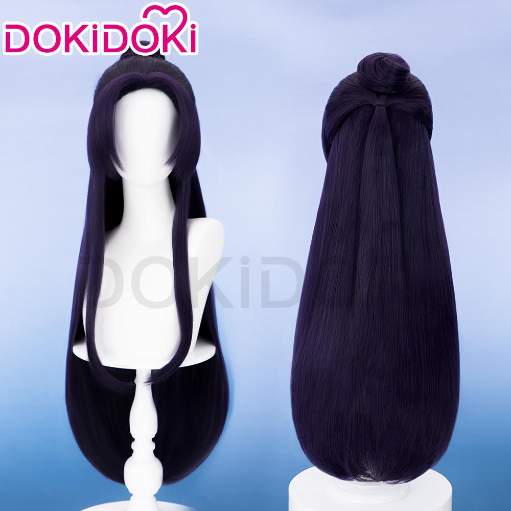 Jinshi Pruik met Kant aan de Voorkant Anime The Apothecary Diaries Cosplay DokiDoki Mannen Paars Lang Haar Renshi Halloween Gratis Pruikkap One Size black