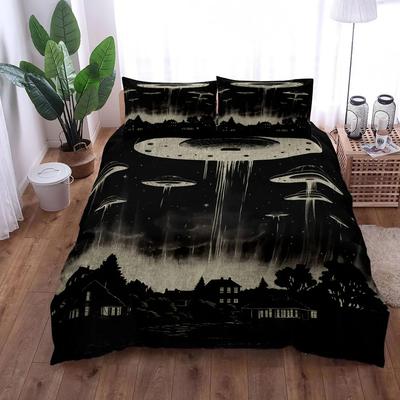 Spooky Ufo Halloween Dekbedovertrek Set King Queen Double Full Twin Single Maat Bedlinnenset