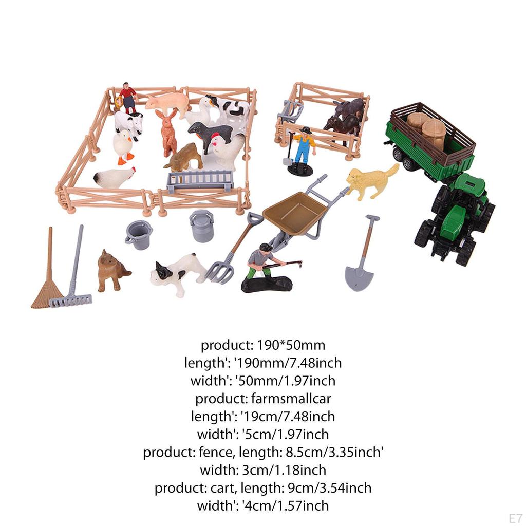 Farm Animals Figures Micro Landscape Detailed Texture Educational Toys Scenery Keeper Fairy Garden