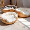 Four Seasons Pet Cat Bed Woven Removable Upholstery Sleeping House Cat Scratch Floor Rattan Washable Pet Supplies Accessories