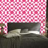 Wallpaper Casual Checkerboard Pink and White for Living Room and Bedroom 50x1000