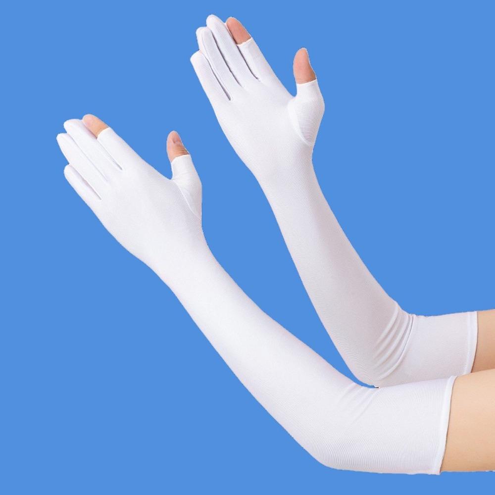 Breathable Sunscreen Gloves Touchable Screen Nail Art Mittens New Long Sleeve Summer