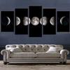 5 Pieces Poster Printed Modular Picture Canvas Painting Landscape Moon In Outerspace Wall Art For Living Room Home Decor Mural