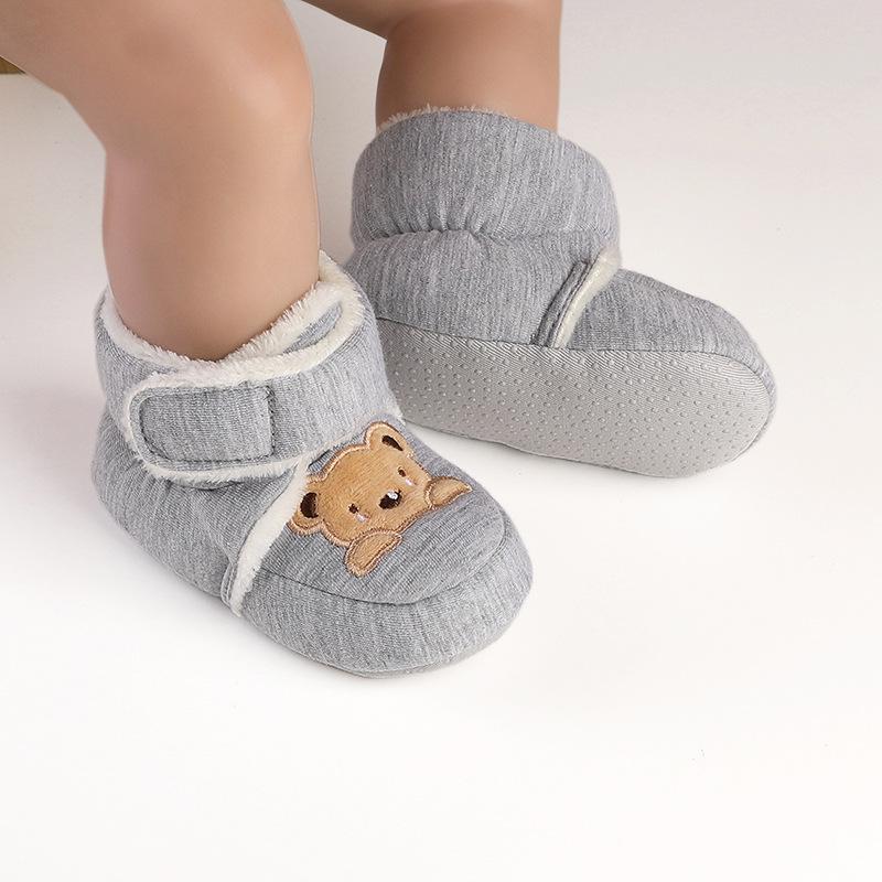 Winter Baby Walker Shoes 0-1 Year Old - Cartoon Warm Velvet Shoes for Boys and Girls