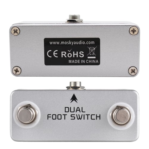 Daconovo Dual Footswitch, Amp Channel Footswitch with Locking Function, Aluminum Alloy, 6.35mm Stereo Output, Latching Footswitch Pedal for Amplifiers