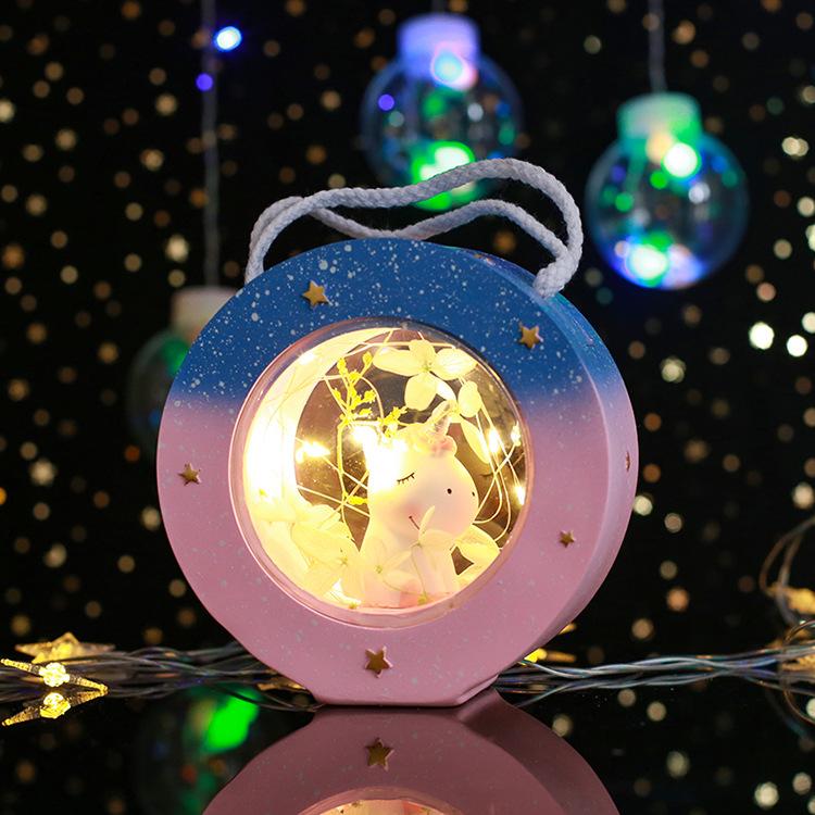 Lamp Night Warm Light Battery Powered 2 Style Cartoon Cute Shaped Unicorn