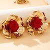 A Pair of Women's Earrings with 3D Floral Design, Large and Bold Earrings Suitable for Daily Wear and Vacation