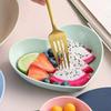 5Pcs Creative Color Heart Shaped Plate Wheat Straw Household Living Room Fruit Dim Sum Plate Fashionable Children Tableware