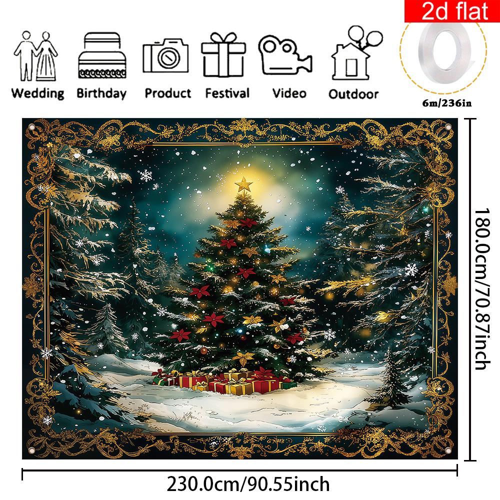 1Pcs Featuring Vintage Snowy Decoration Background Winter Backdrop Decorations For Photo Studio Photo Booth Christams Party