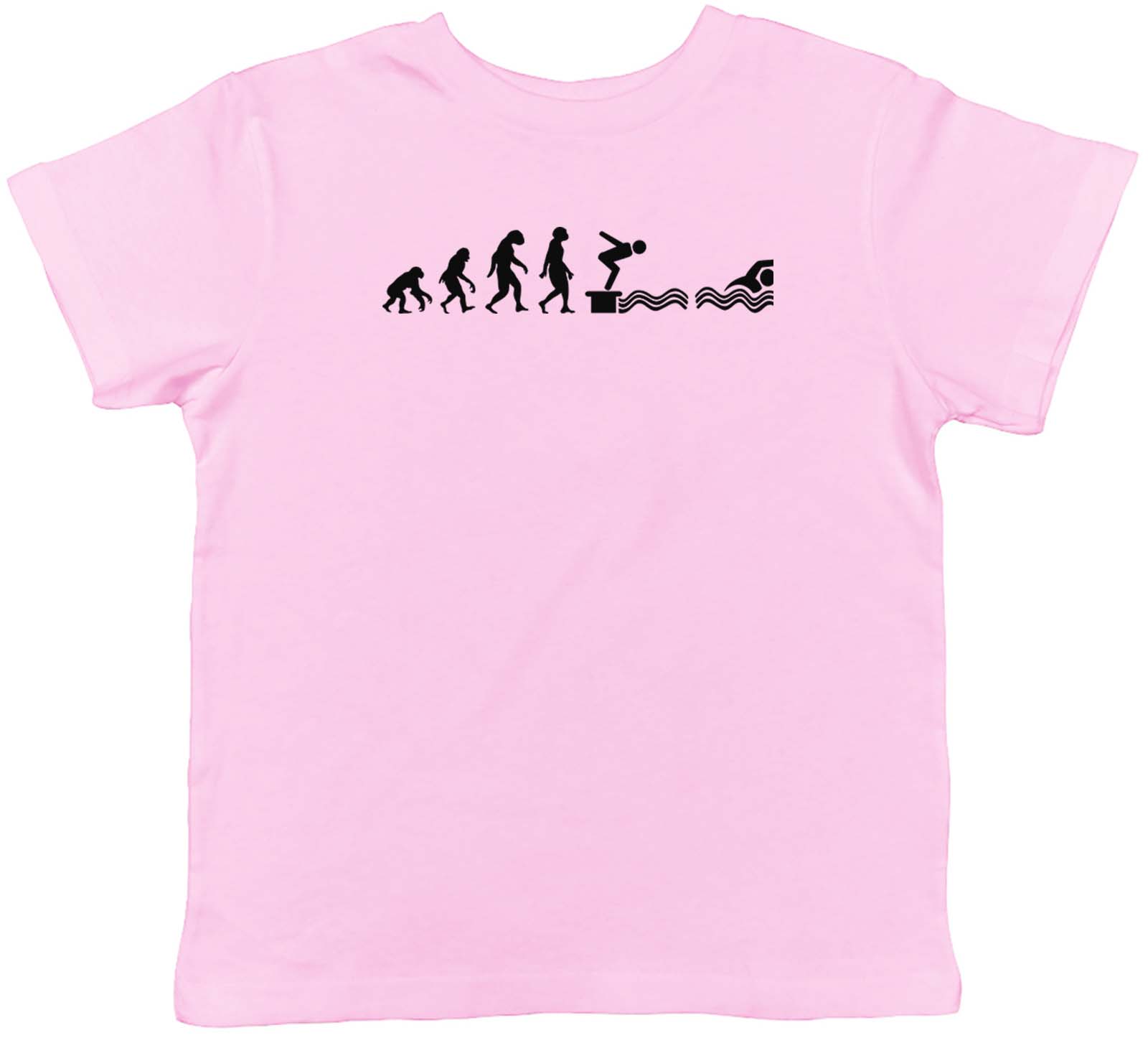 Evolution of Swimming Childrens Kids T-Shirt Boys Girls 110