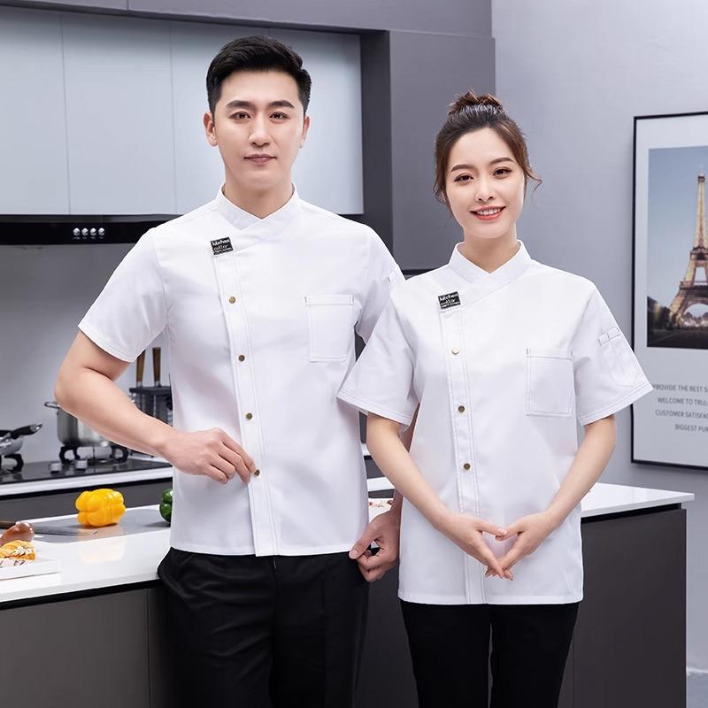 Hotel Industry Waiter Uniform Kitchen and Restaurant Top Hotel Catering Service Short Sleeve Men's Chef Uniform