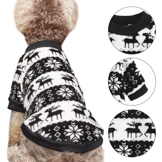 Puppy Pullover Unique Pattern Delicate Texture Polyester Xmas Themed Pattern Print Dog Sweater for
