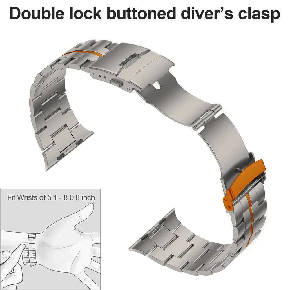 Luxury Case+Strap For Apple Watch Series10 46mm Titanium Metal Bracelet Hard Frame Protect Cover For Iwatch Ultra 2/1 49mm 44mm 45mm Band