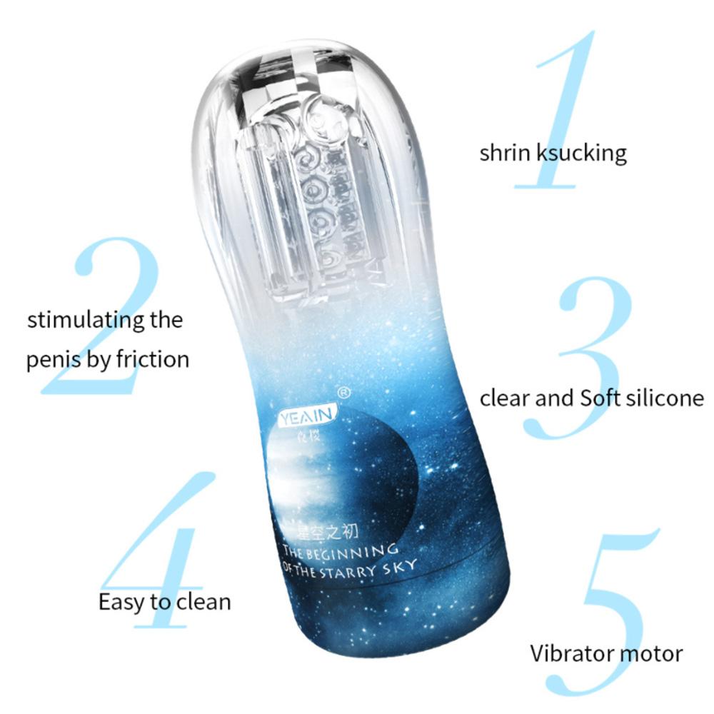 Dorosły Masturbator puchar mężczyzna realistyczne wibracyjne seks oralny masturbacja zabawka produkt erotyczny dla pary Sex zabawki powiększenie penisa