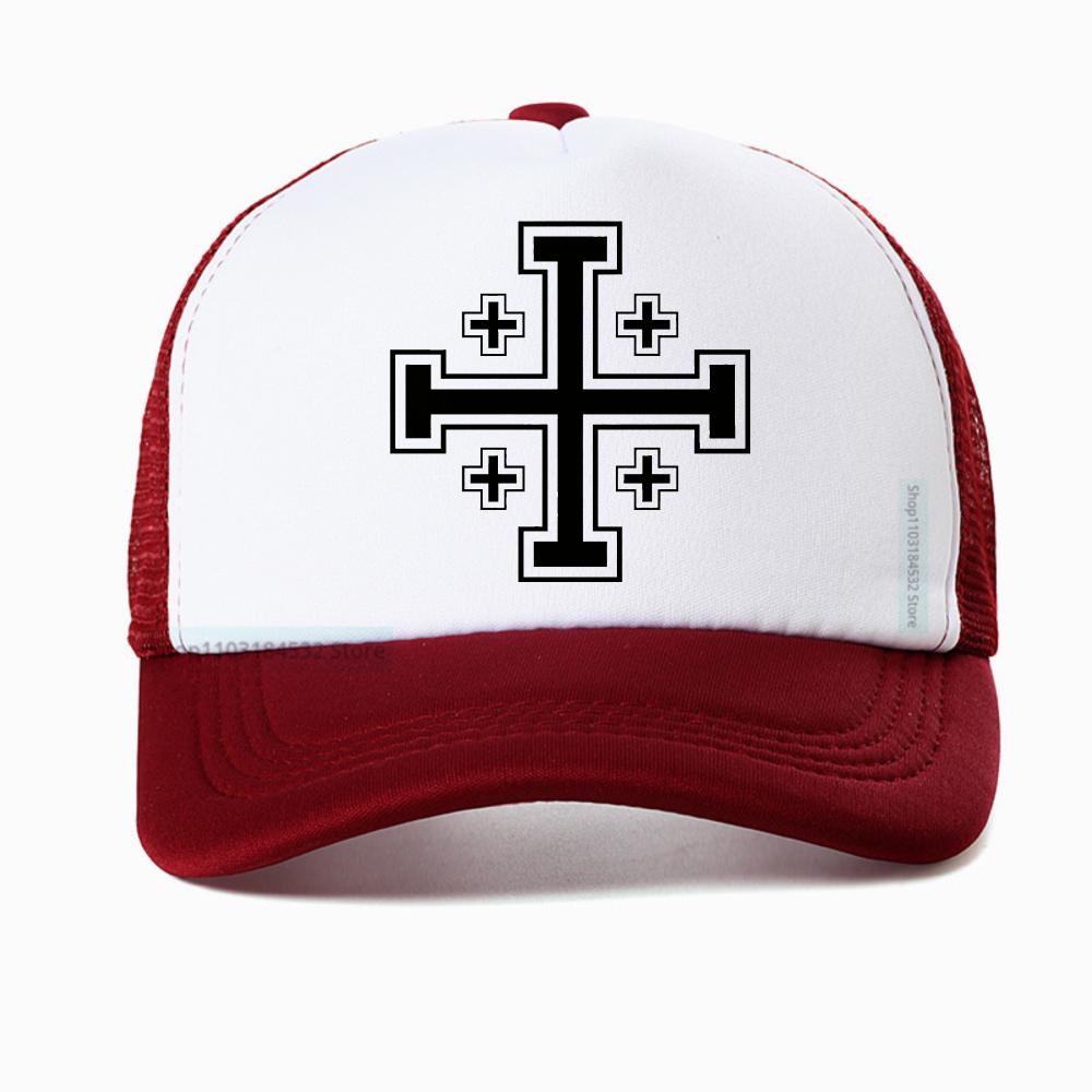 Jerusalem Cross Religion Unisex Retro Baseball Cap Franziskaner Holyland Christian Creativity Gift Casquette Hat