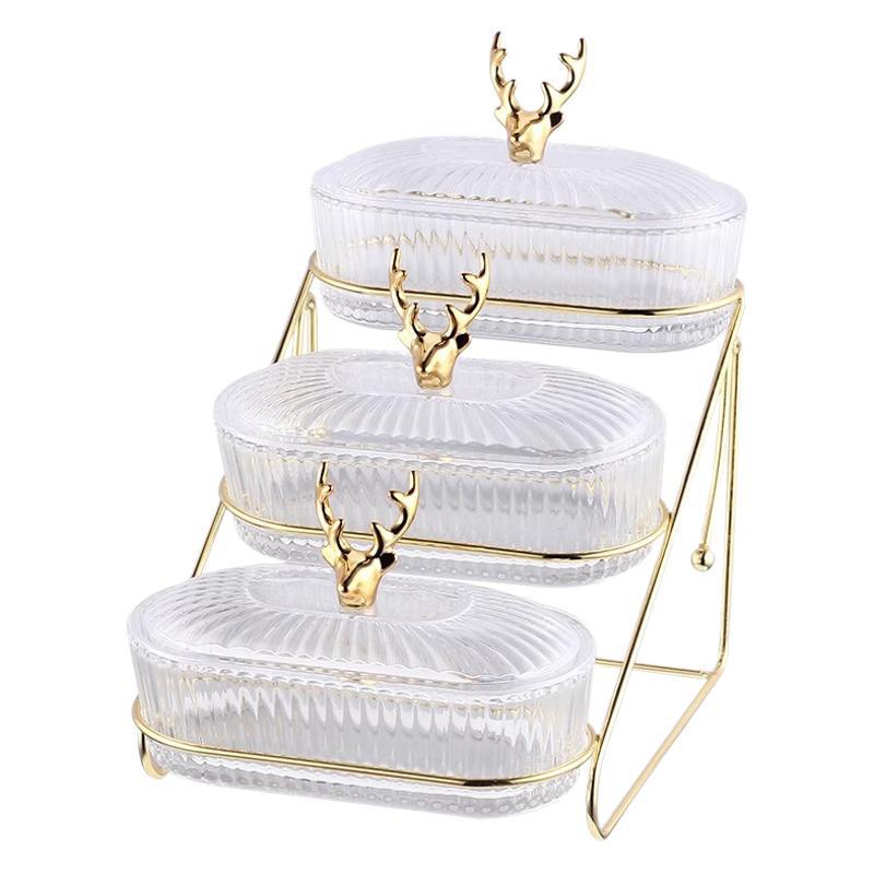 Elegant Multi-Layer Fruit and Snack Tray for Living Room