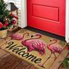 Welcome Door Mat Flamingo Pattern Floor Mat Perfect for Doors Bathrooms Living Rooms Laundry Rooms Home Decor Seasonal Gifts