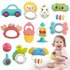Qizebaby Baby Rattle Teething Newborn Educational Teether Ages 6 3 0 1 2 Baby Christmas Gift Toy, Toy, 12-Piece Toy, Playset, & Rattle, Months,