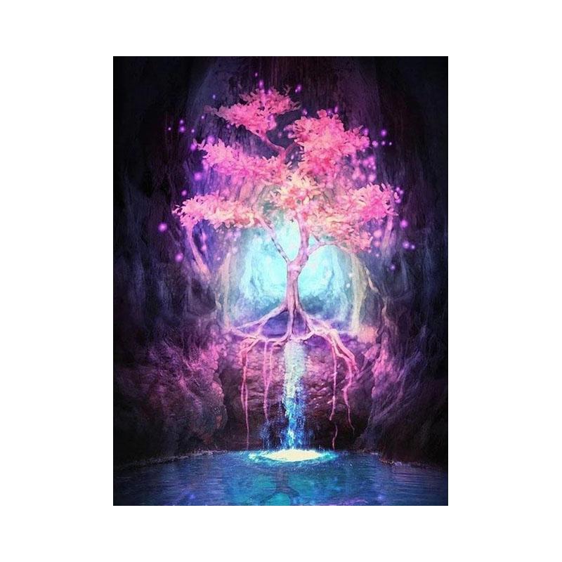 Full Resin Diamond 5d DIY Diamond Painting Tree of Life Embroidered Round Cross Stitch Mosaic Buddha Painting Home Decor
