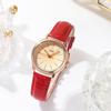 Simple And High-Value Women'S Watch, High-End Leather Bamboo Strap Watch, Women'S Quartz Watch