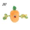 Plush Vegetable Toy Stuffed Dog Toy, Interactive Squeaky Chew Carrot Eggplant Aggressive Chewer Green Pepper with Rope Arm for Tug-of-war, Small