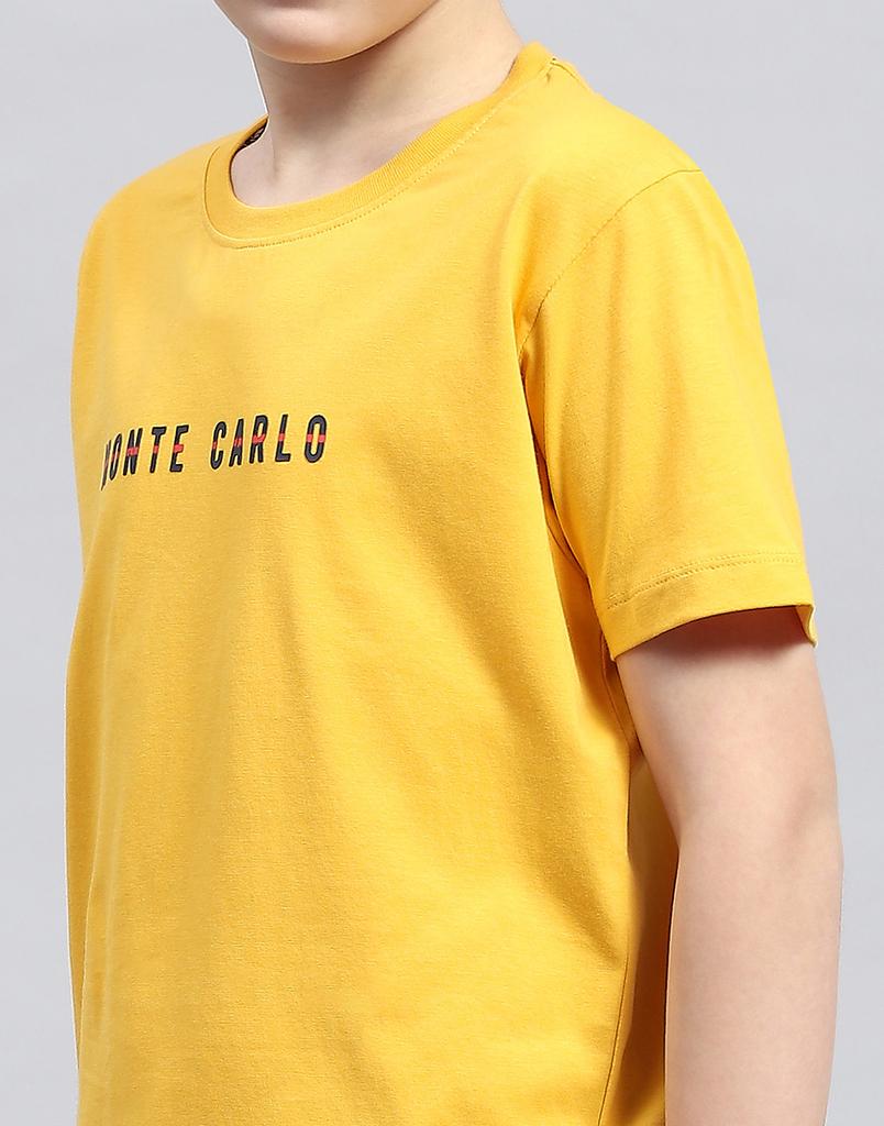 Monte Carlo Boys Red Printed Round Neck Half Sleeve Regular Fit T-Shirt
