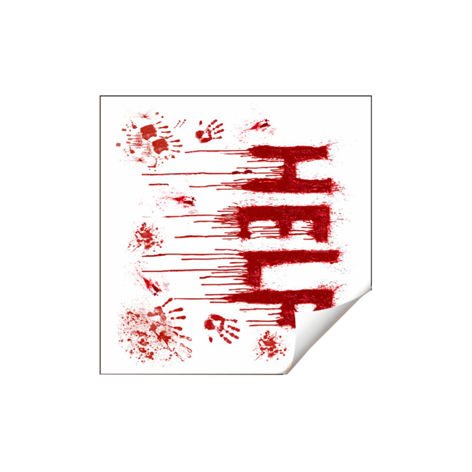 Halloween Horror Blood Handprint Stickers English Slogan Living Room Haunted House Atmosphere Decoration Wall Stickers One Size