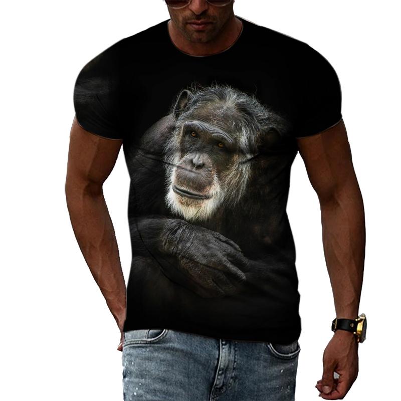 Sommar Trendiga män Funny Monkey grafiska t-shirts Mode Smak Casual Personlighet Tryckt T-shirt Hip Hop street style T-shirts Topp
