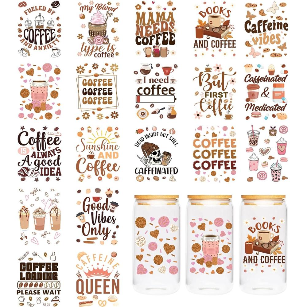 

UV DTF Cup Wraps Sarcastic UV DTF Cup Sticker for Mug Glass Water Bottle Waterproof Rub on Transfer Decal for Glass DIY Crafts