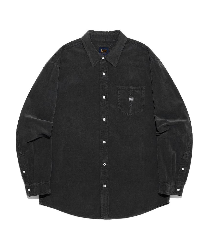 LEE Loco Pocket Dyed Corduroy Shirt Charcoal
