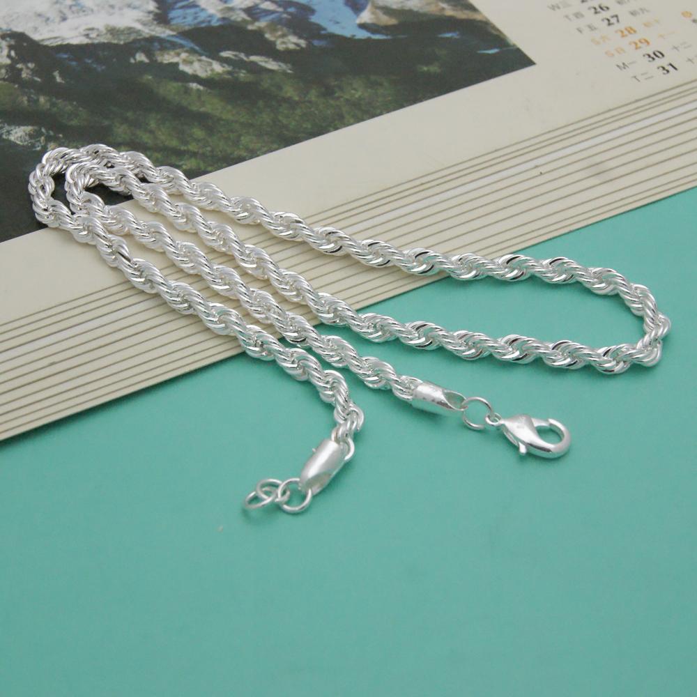 Fashion Men Necklace 100% 925 Sterling Silver Pendant Choker 5 Mm 24 Inches Solid Silver Thick Snake Chain  Jewelry