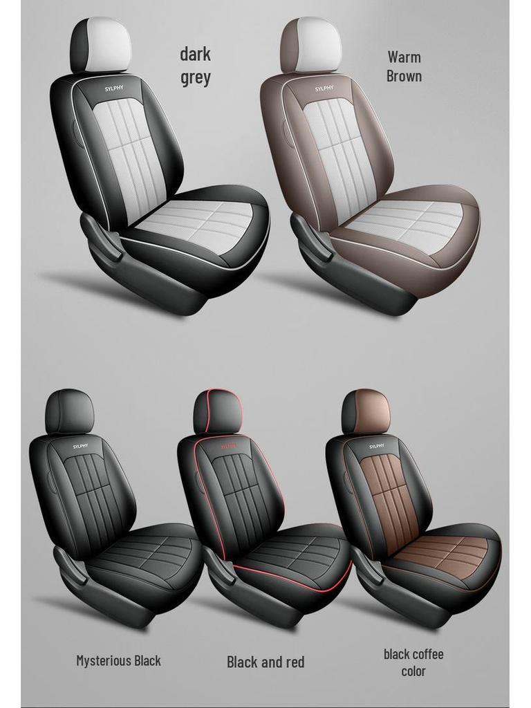 Classic Sylphy Leather Car Seat Cushion - Full Coverage All-Season Universal Cover