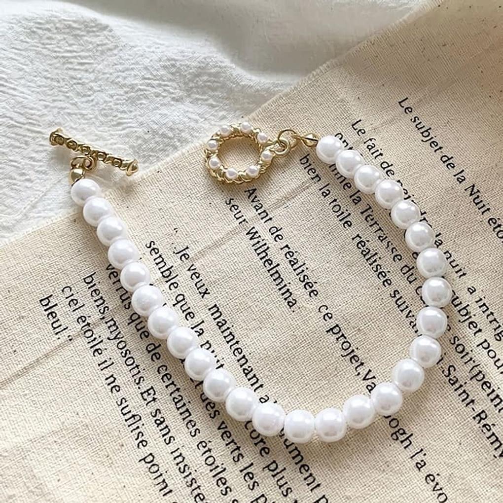 

Women s Bracelet Anklet Chain Daily Pearl Hook Cross Tightening gold