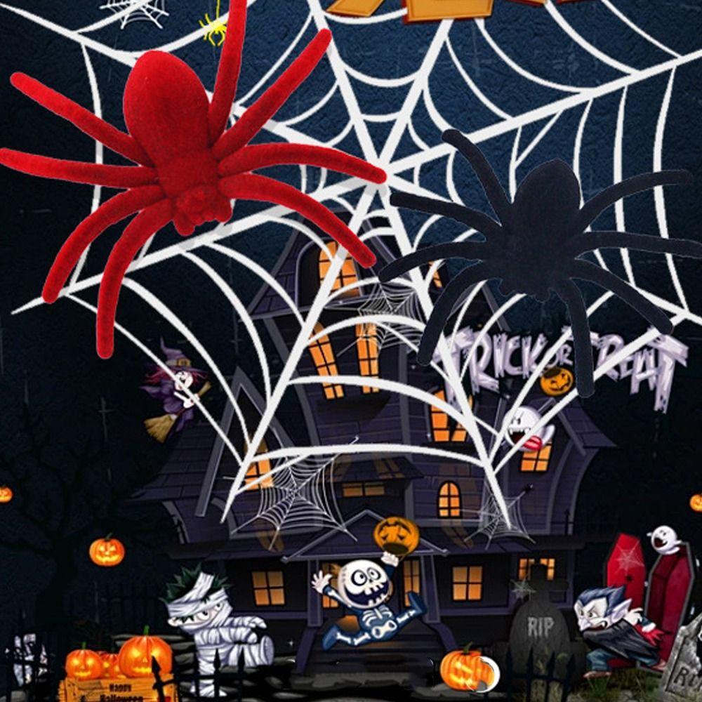 10PCS Mini Fake 3D Spider Toy Simulation Artificial Spider Halloween Plush Spider Carnivals