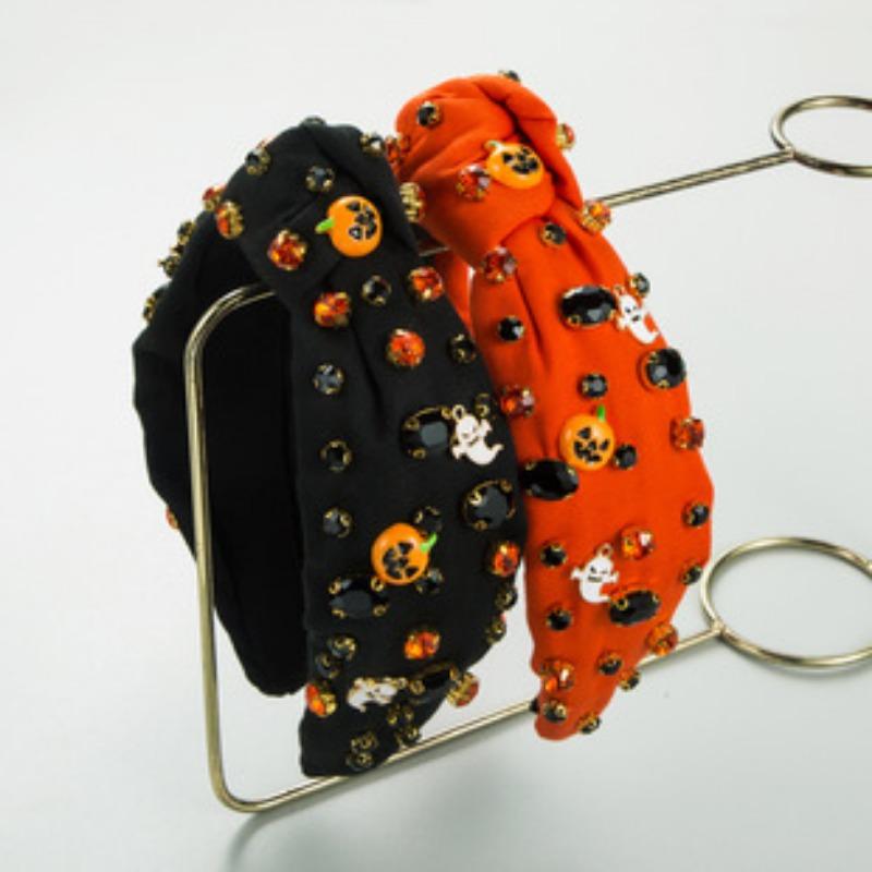 New Halloween element headband, unique female personality, diamond-encrusted rice beads, ghost pumpkin accessories decoration