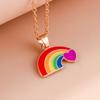 Cute Enamel Rainbow Flag Pendant Necklace for Women Girls Necklaces Chain Party Holiday Jewelry Gifts