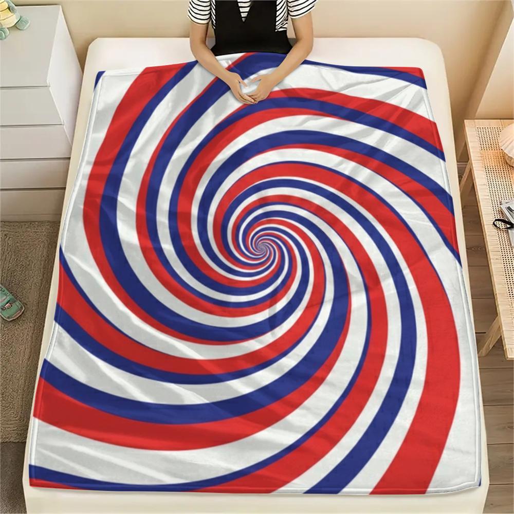 1Pc Illusory Graphics Print Flannel Blanket, High Quality Comfortable for All Seasons, Home Decor, Warmth and Comfort, Perfect for Christmas Gifts W26