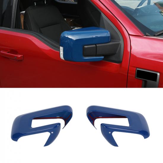 Car Side View Mirror Covers Overlay Kit for + Ford F150 W/ Turn Signal Light